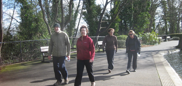 Image of 4 people over 50 walking